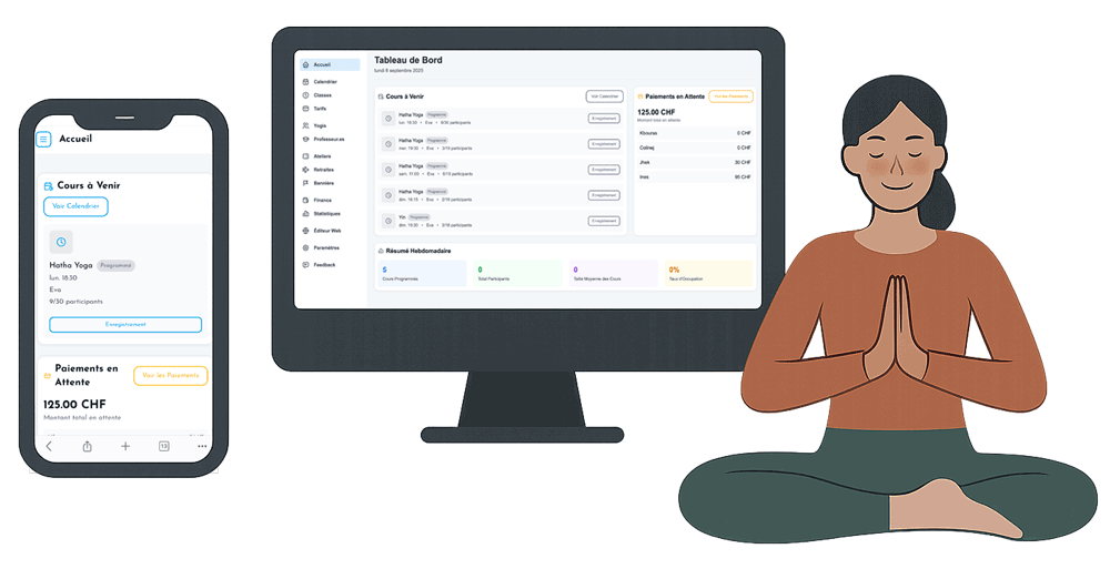 Yogalite Dashboard - Gestion de studio de yoga